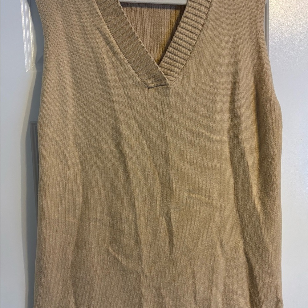 V-Neck Tan Sweater Vest